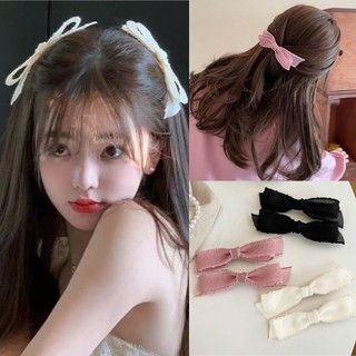 Kẹp Tóc Hình Nơ Phối Ren Dễ Thương Xinh Xắn Thời Trang Cho Bạn Gái KT11