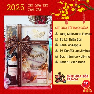 [HOẢ TỐC 2h HCM] Set Hộp Quà Tết Cát Tường 2025 Khay Gỗ Sang Trọng Thích Hợp Để Biếu Tặng Dịp Năm Mới