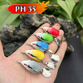 Nhái hơi PH35 chì đúc lưỡi độ thủ công - titan, dài 3.5cm nặng 6g - 11g. Mồi giả câu lure cá lóc Hiệp ph