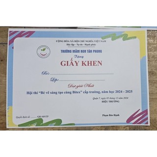Giấy khen TH-THCS-THPT thiết kế riêng