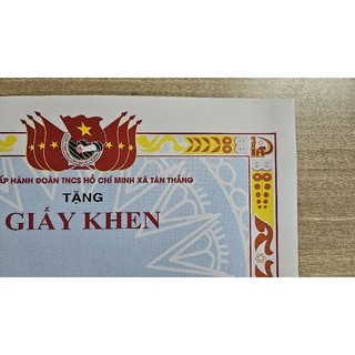 Phôi giấy khen Đoàn thanh niên A4