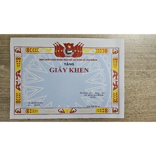 Phôi giấy khen Đoàn thanh niên A4