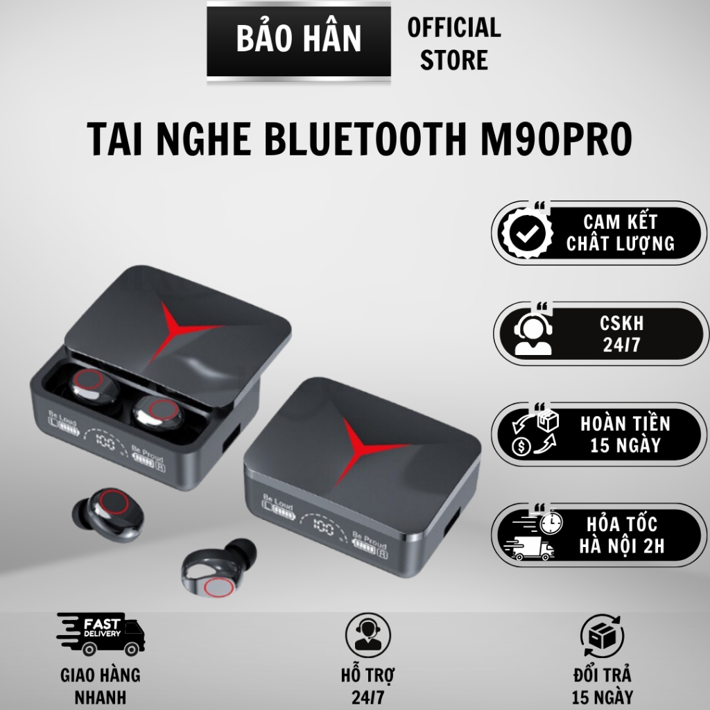 Tai Nghe Bluetooth M90 Pro TWS Tích Hợp Micro, Pin Trâu, Chống nước