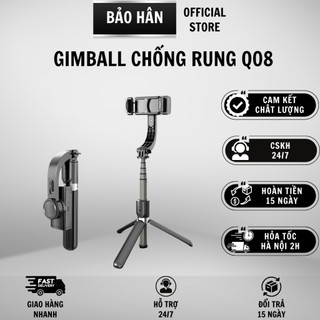 Tay Cầm Chống Rung Điện Tử Gimbal Q08 Có Bluetooth Gimbal Điện Thoại Chống Rung Có Chân Đỡ Tự Đứng