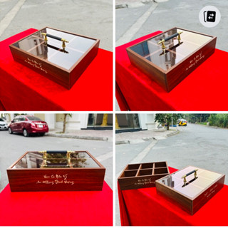  Khay Gỗ Khắc Tên  Logo Theo Yêu Cầu Đựng Mứt Bánh Kẹo Tết 2025 Hộp Để Hạt Dưa Bí Trái Cây. Hũ Mức Cao Cấp Sang Trọng 