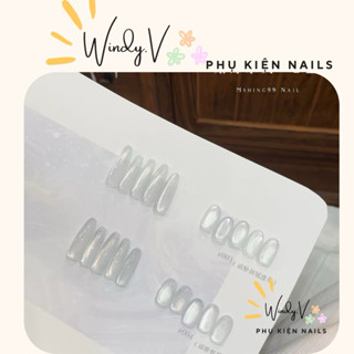 [Windy.V][MSHING99] Set 2 hũ mắt mèo trắng kim cương và ánh trăng cực cực ít nền xám hũ 5g - sơn gel nail