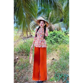 SET BỘ BÀ BA , CỔ TRÒN , TAY DÀI , NÚT BỘC