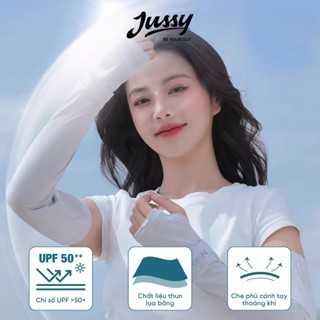  Ống Găng Tay Chống Nắng Mẩu Mới 2025 Vải Thun Lạnh Chống Tia UV UPF 50+ JG03 Jussy Official Găng Tay Nữ Kiểu Ống Tay Dài 
