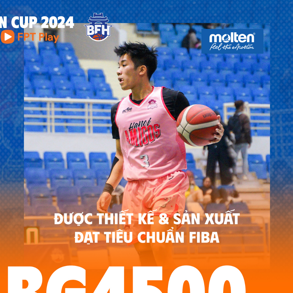 Bóng rổ da Molten BG4500 hàng nhập khẩu chính hãng, được chứng nhận tiêu chuẩn FIBA APPROVED