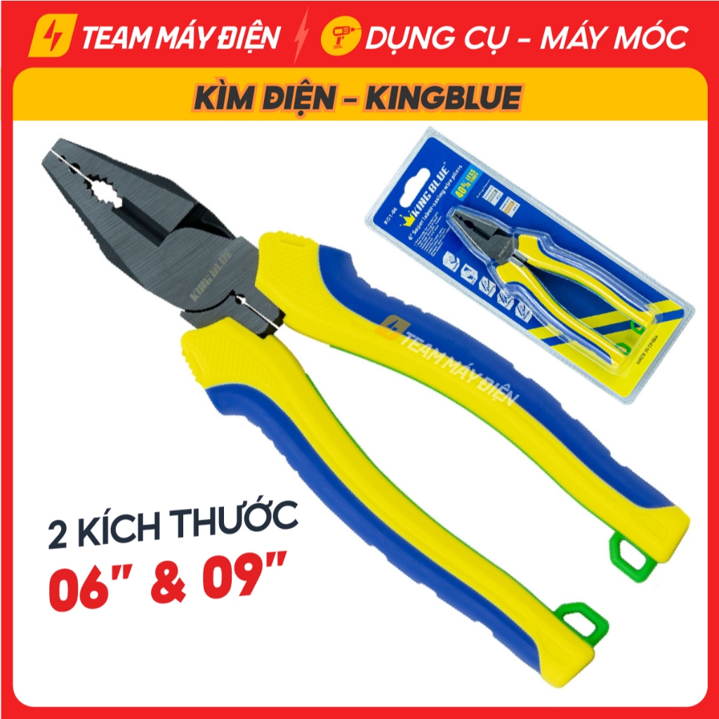 Kìm điện KingBlue KC1-06/ KC1-09 kìm đa năng dài 6 inch - 9 inch, thép crv, kềm răng công dụng kẹp g