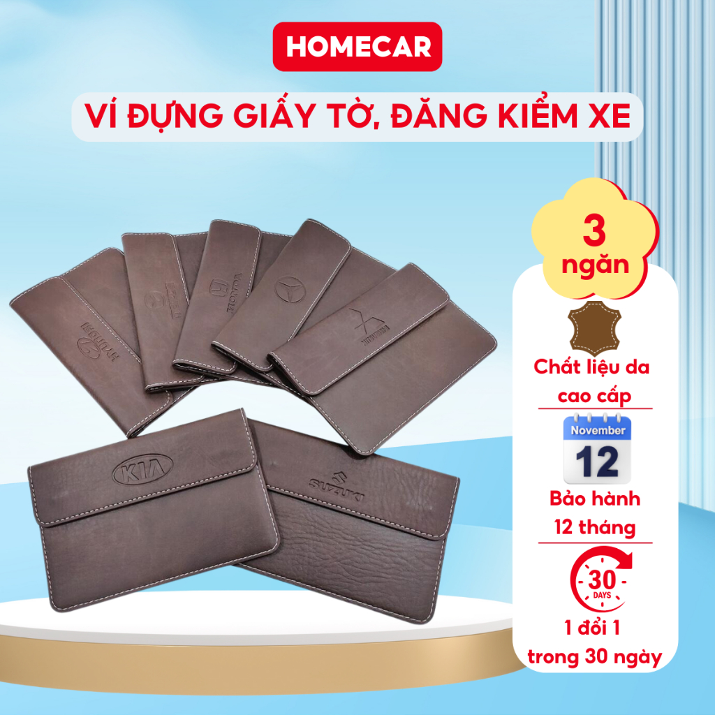 Ví Đựng Giấy Tờ Đa Năng Chống Nước Da Cao Cấp Nhỏ Gọn Tiện Lợi Cho Ô Tô Xe Hơi Bằng Lái Giấy Tờ