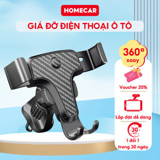 Giá Đỡ Điện Thoại Trên Ô Tô Xoay 360 Độ Kẹp Khe Cửa Gió Điều Hòa Gắn Taplo Vân Carbon Nhỏ Gọn Cho Xe