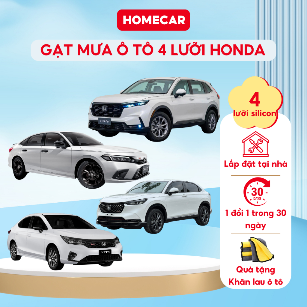 Gạt Mưa Ô Tô Honda 4 Lưỡi Gạt Mưa Bền Đẹp Giá Rẻ Phụ Kiện Gạt Mưa Cho Ô Tô Honda Chất Lượng Cao