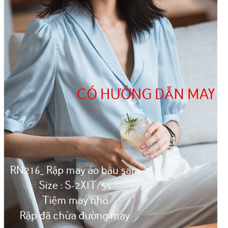 RN216_rập giấy may áo bâu sam nữ