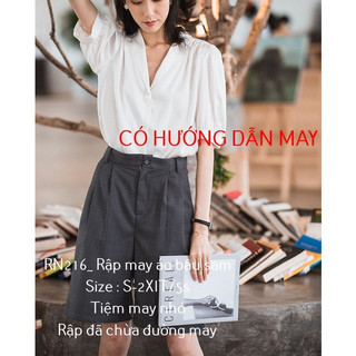 RN216_rập giấy may áo bâu sam nữ