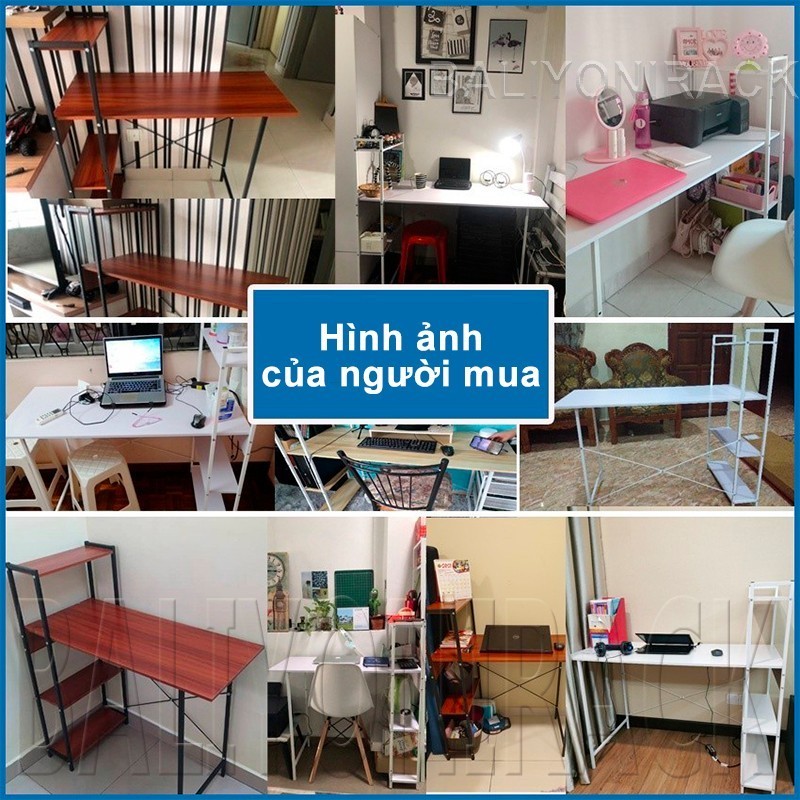 Bali Bàn Làm Việc Học Kèm Kệ Sách 120x50cm Mặt Gỗ Mdf Chân Sắt Sơn Tĩnh Điện Dễ Dàng Tháo Lắp | BigBuy360 - bigbuy360.vn