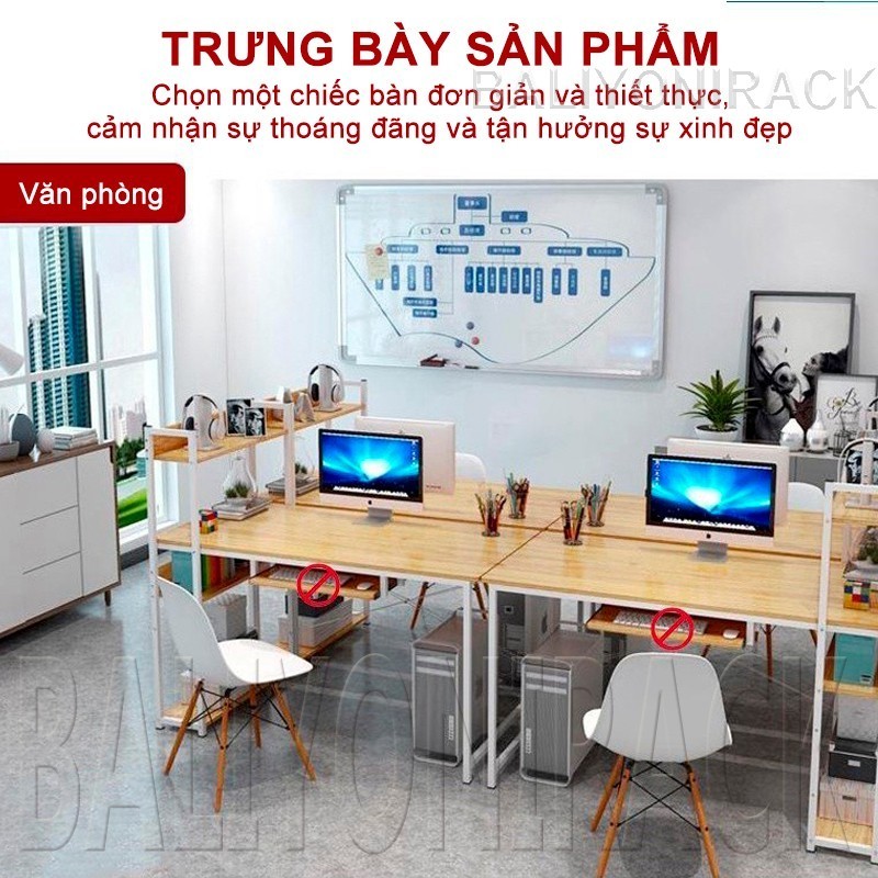 Bali Bàn Làm Việc Học Kèm Kệ Sách 120x50cm Mặt Gỗ Mdf Chân Sắt Sơn Tĩnh Điện Dễ Dàng Tháo Lắp | BigBuy360 - bigbuy360.vn