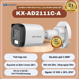Camera KBvision ( thay thế bằng Kabevision ) KX- AD2111C-T & KX-AD2111C-A (Full Color ánh sáng kép) - Hàng chính hãng