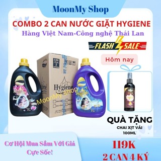(Trợ giá)Combo 2 can Nước giặt Hygiene SACOM Việt Nam sản xuất 3in1, 2 ký/can, SX Công nghệ Thái Lan