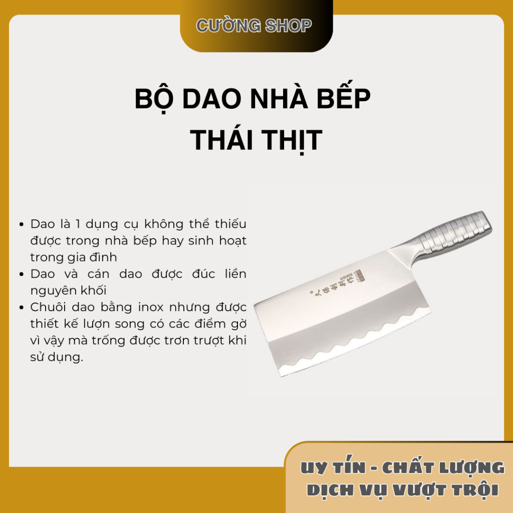 Bộ dao KURO nhà bếp thái thịt chuôi cầm chắc chắn - Dao Nhà Bếp Thép 4Cr13