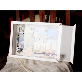Khung Hộp Gỗ 22x32x6 cm Màu Trắng Fairy Corner Khung Hình Chưa Trang Trí