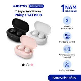  Tai nghe bluetooth không dây TWS Philips TAT1209 Bluetooth 5.3 Bass mạnh Pin 18 giờ nhỏ gọn 