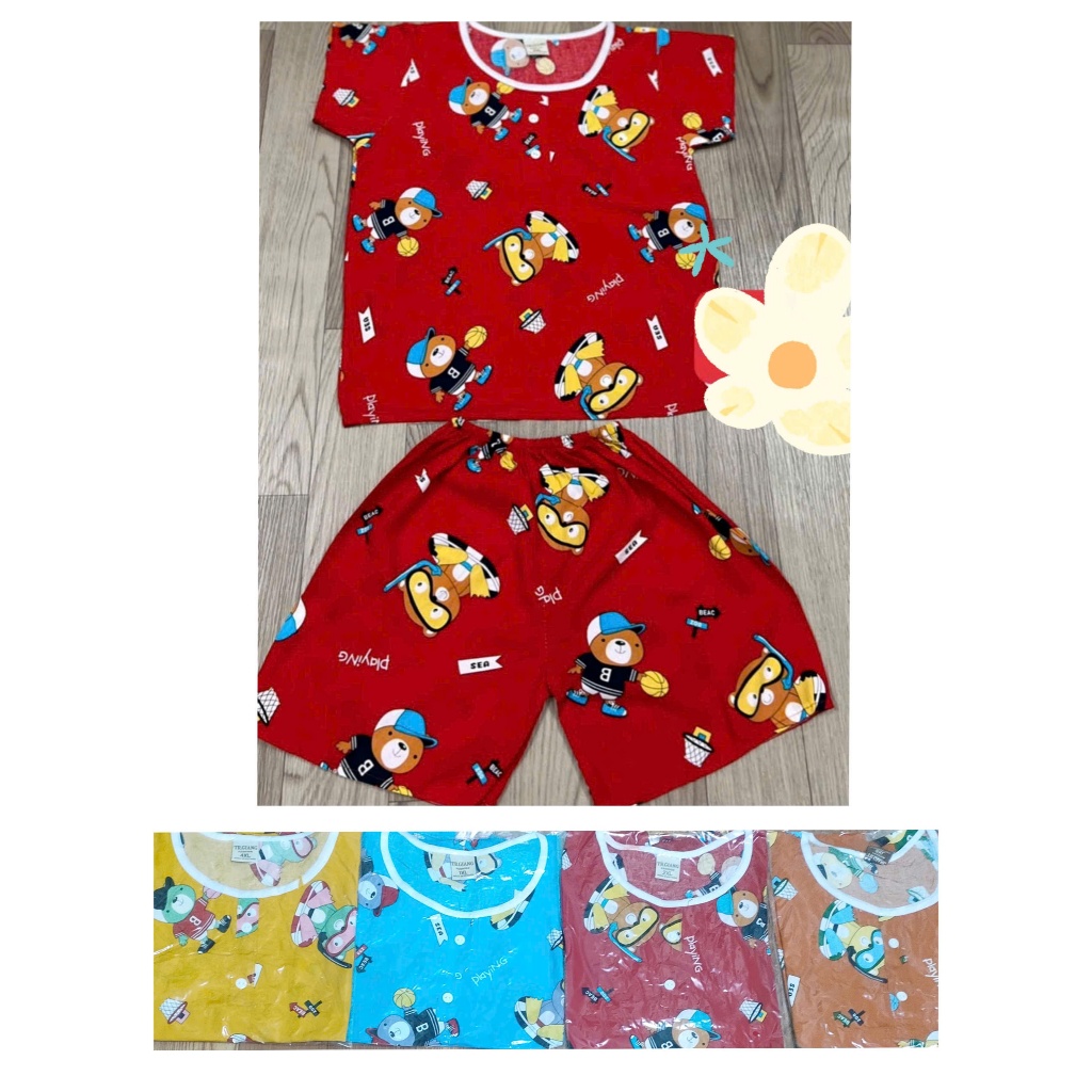 ( 4 bộ 4 màu 4 họa tiết khác nhau) Combo 4 bộ tole bé trai  (4-26kg)