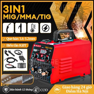 Máy hàn điện tử MIG-500,Máy hàn mini,máy hàn mig không dùng khí 3 chức năng cho gia đình-Bảo hành 2 năm