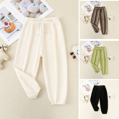 Quần dài cho bé trai và bé gái bo gấu, dây rút size cho bé từ 15-35kg - Quần dài trẻ em Loza Kids QE7005_02