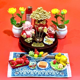  BÀN THỜ CÚNG NGÀY VÍA THẦN TÀI MÙNG 10 - Bàn thờ thần tài ông địa mini Chibi bộ cúng mini 
