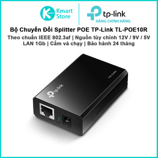 Bộ Chuyển Đổi PoE Splitter TP-Link TL-POE10R | LAN 1Gb | Nguồn tùy chỉnh 12V / 9V / 5V | Bảo hành 2 năm