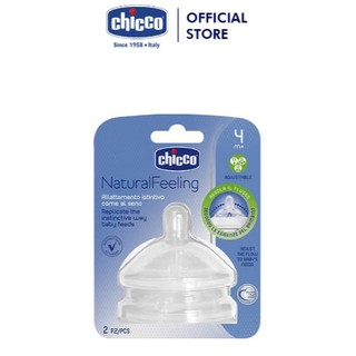 Hai núm ty thay Chicco Natural Feeling điều chỉnh dòng chảy 4M+