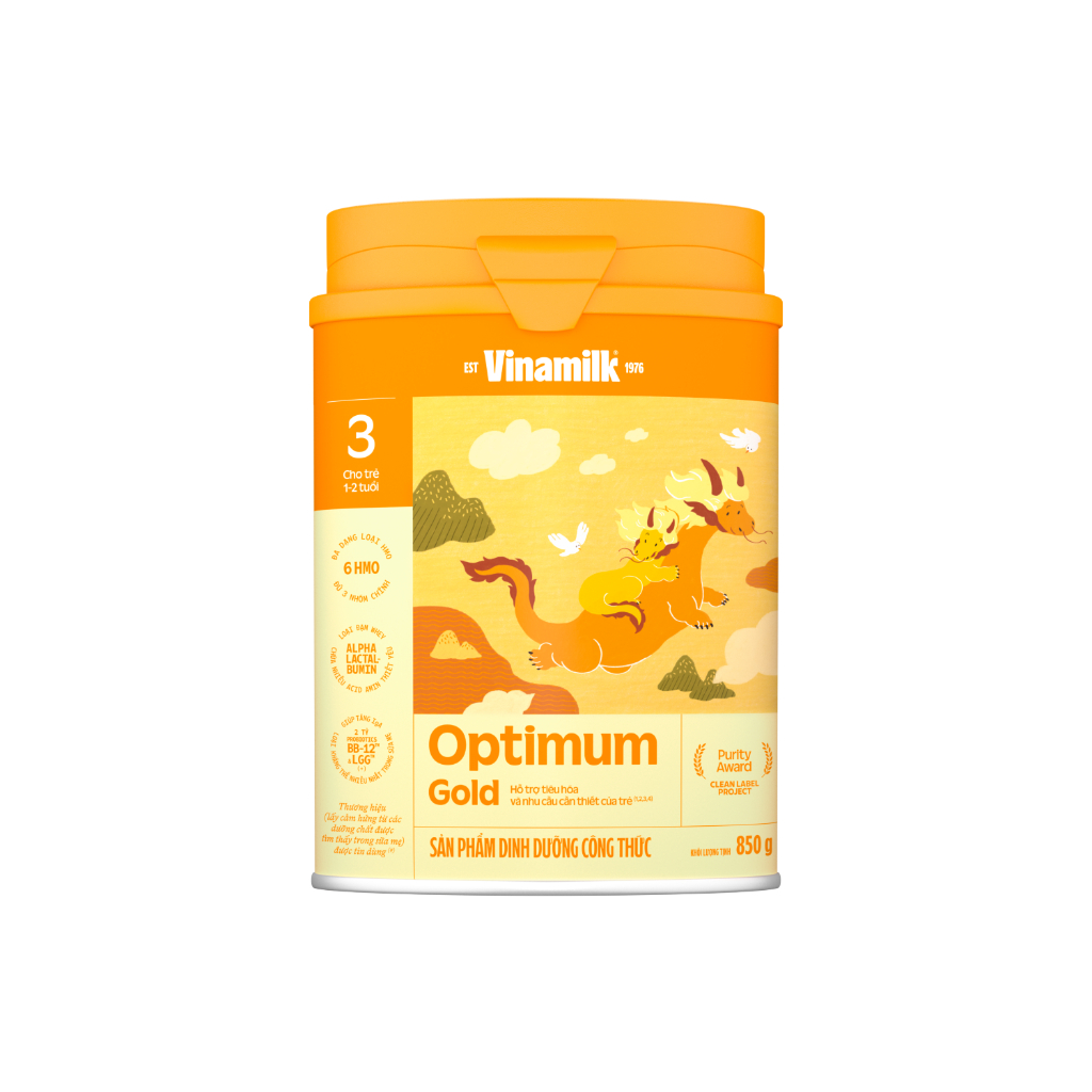 Sữa bột Optimum Gold Vinamilk 850G - Số 3 và 4