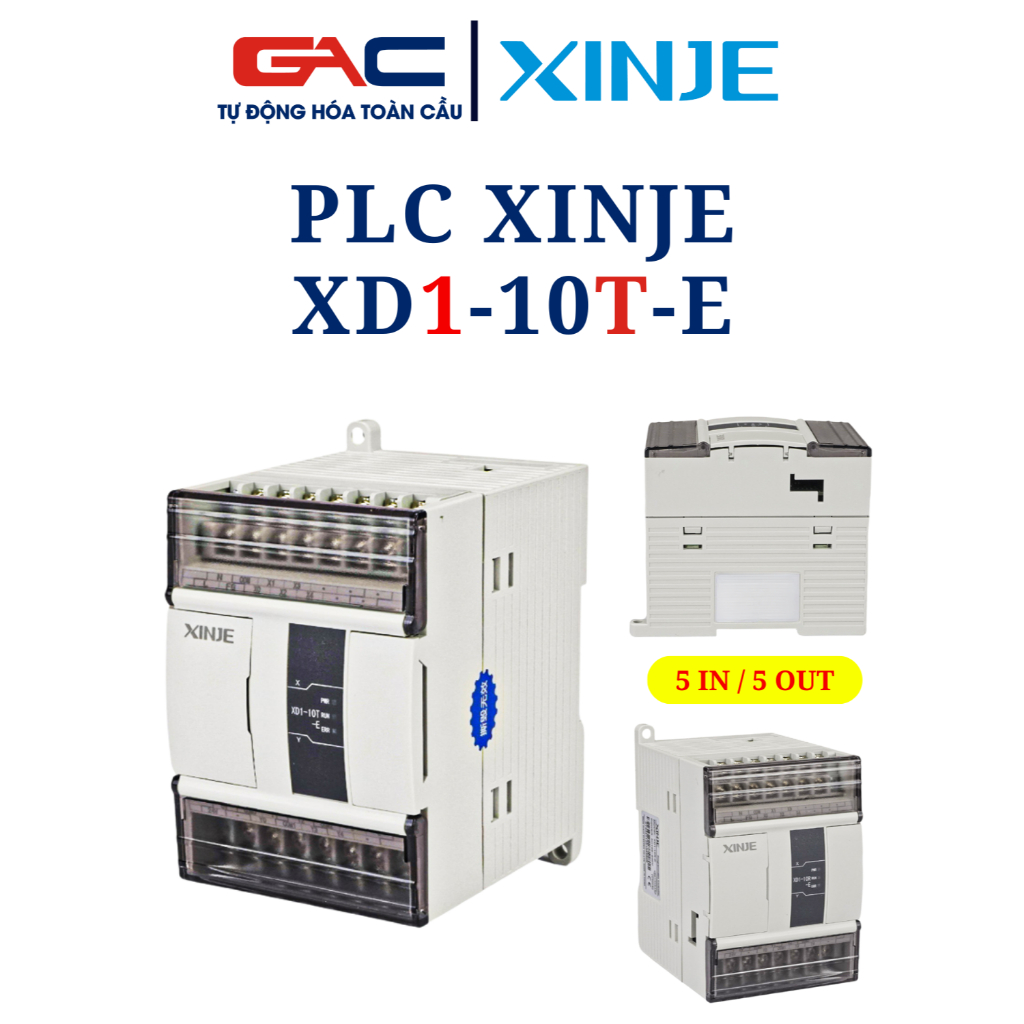 [Chính hãng] PLC XINJE XD1-10T-E, 5 đầu vào 5 đầu ra Transistor, Lập trình giống PLC Mitsubishi và P