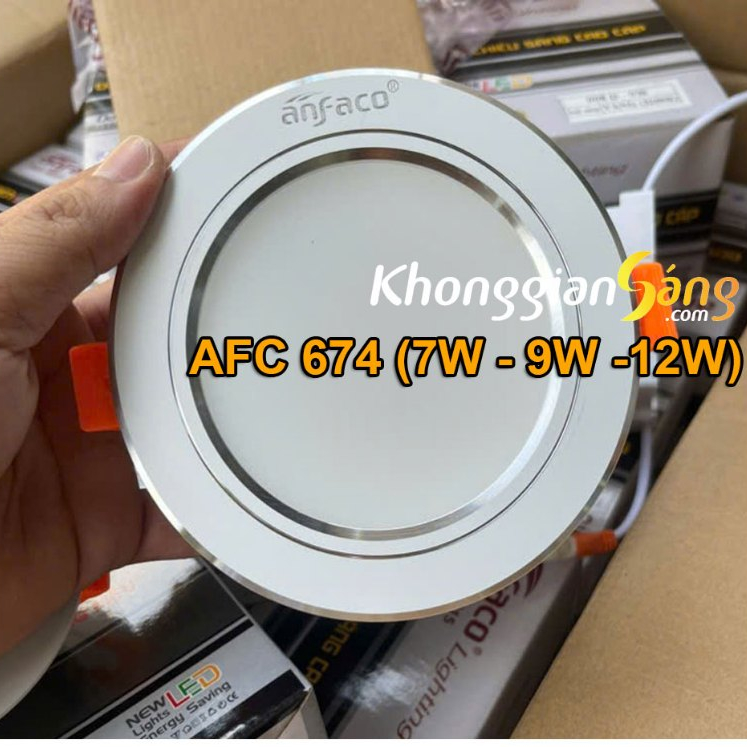 [CHÍNH HÃNG] ĐÈN LED ÂM TRẦN SIÊU SÁNG THÂN NHÔM VIỀN BẠC CAO CẤP ANFACO 7W - 9W - 12W (BH 3 NĂM)