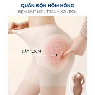  Quần độn hõm hông tự nhiên không lộ viền dáng đùi chất su đúc viền quần vát mỏng không lộ 