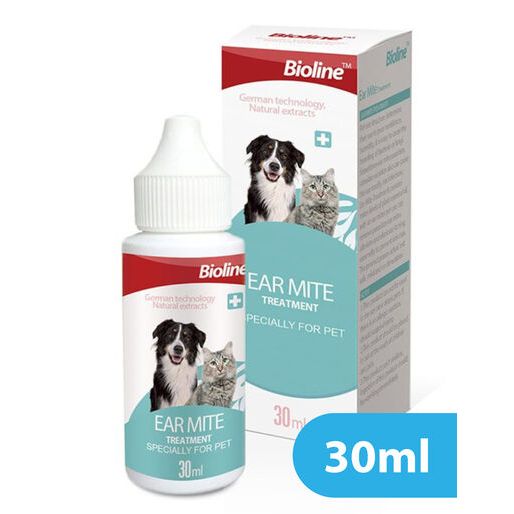 Dung dịch nhỏ ve rận tai và giảm ngứa hôi tai Chó Mèo - Ear Mite Bioline- 30ml Hàng Chính Hãng