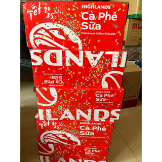Thùng 24 lon cà phê sữa Highland (mẫu Xuân) 235ml, date mới