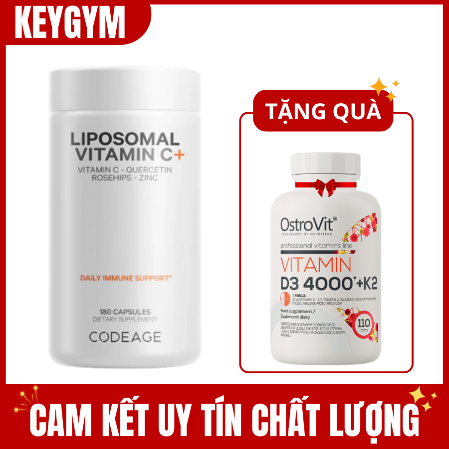 [CODEAGE] Viên uống bổ sung CodeAge Liposomal Vitamin C, 180 Capsules - KEYGYM