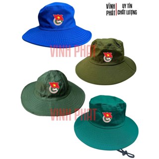 Nón, Mũ tai bèo Tình nguyện viên, Mùa Hè Xanh in logo thanh niên Việt Nam CS Người Lớn Vải Kaki Cotton - Hình Thật