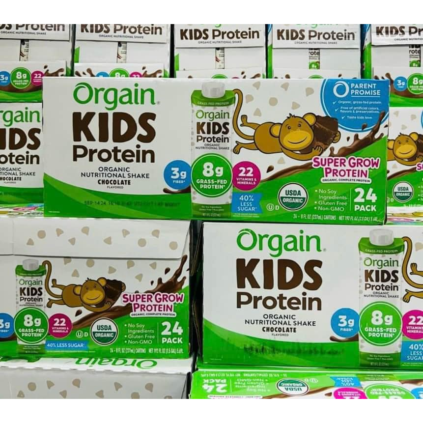 Thùng Hộp Sữa Protein hữu cơ Orgain Kids Protein Vị Vani/ Socola