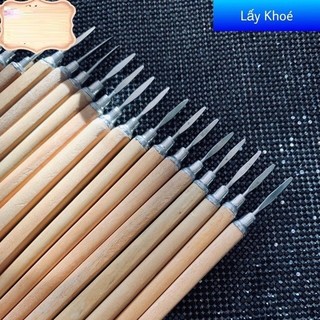Lấy Khóe Cán Gỗ cạy bẩy móng giả tăm que đẩy da lấy khoé móng tay chân