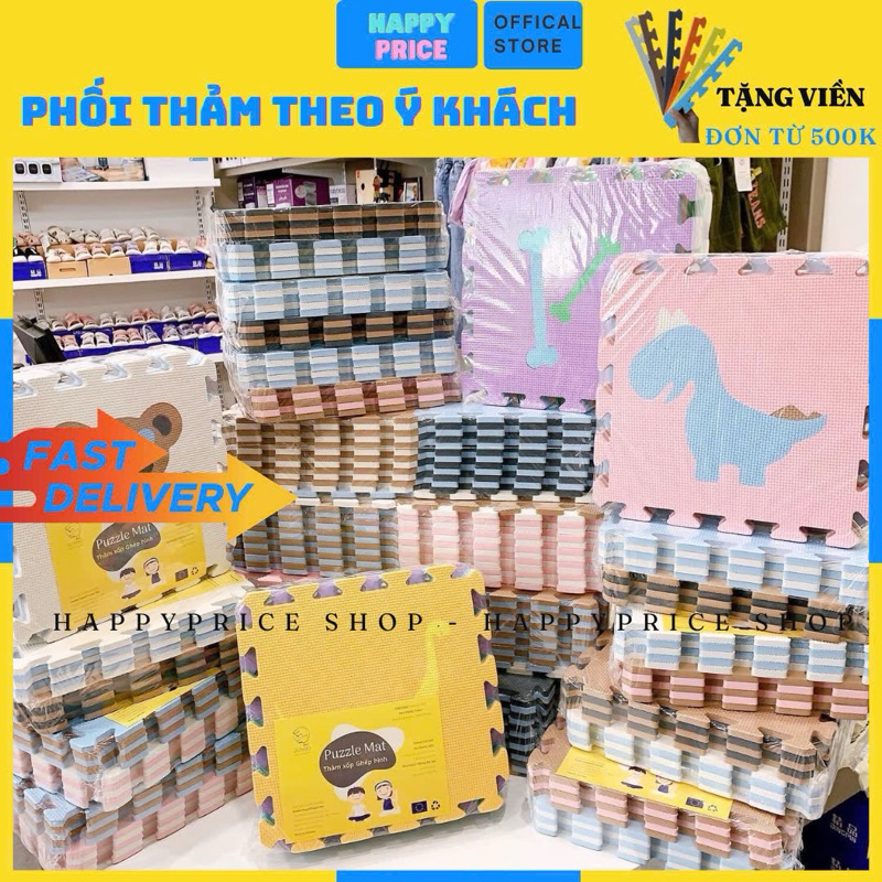 Bộ Thảm ghép xốp trẻ em [Không mùi cao cấp DUMBO MAT - PASTEL xuất Âu] 32*32*1CM (10 miếng)