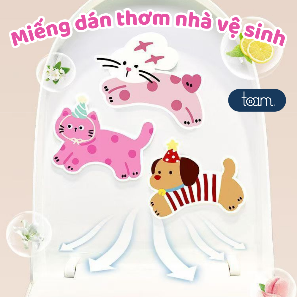 Miếng Dán Khử Mùi Thơm Phòng Nhà Vệ Sinh, Tự Dính Bồn Cầu, Trang Trí Nhà Tắm Hình Thú Dễ Thương