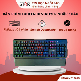 Bàn Phím Fuhlen Destroyer Nhập khẩu (USB 2.0) Màu Đen / Xanh - Bảo hành 24 tháng