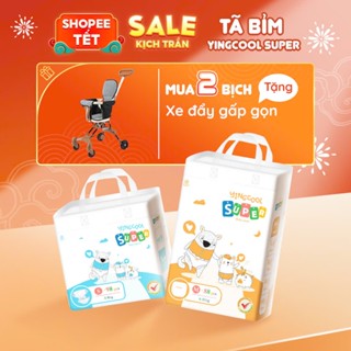 Bỉm Yingcool Super Full size - combo mua 2 bịch bỉm tặng 1 xe đẩy gấp gọn cho bé