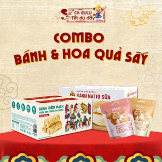 Combo Bánh Và Hoa Quả Sấy Dẻo (Đào Vàng - Mơ Tây) Gulu Foods Đồ Ăn Dinh Dưỡng