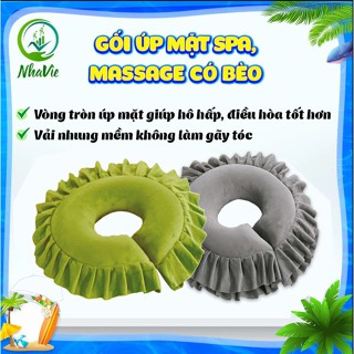 (Loại 1)GỐI CONG ÚP MẶT SPA MASSAGE BODY⚡𝐅𝐫𝐞𝐞𝐬𝐡𝐢𝐩⚡ gối văn phòng, đi du lịch li bèo xinh xắn chất nhung mềm