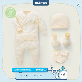 [MOMPA] Set sơ sinh mompa cài chéo kèm phụ kiện