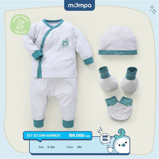 [MOMPA] Set sơ sinh mompa cài chéo kèm phụ kiện